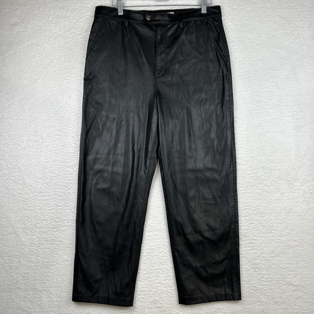 Levi's Premium Math Club Faux Leather Slacks in Black Size 32 (36x27)